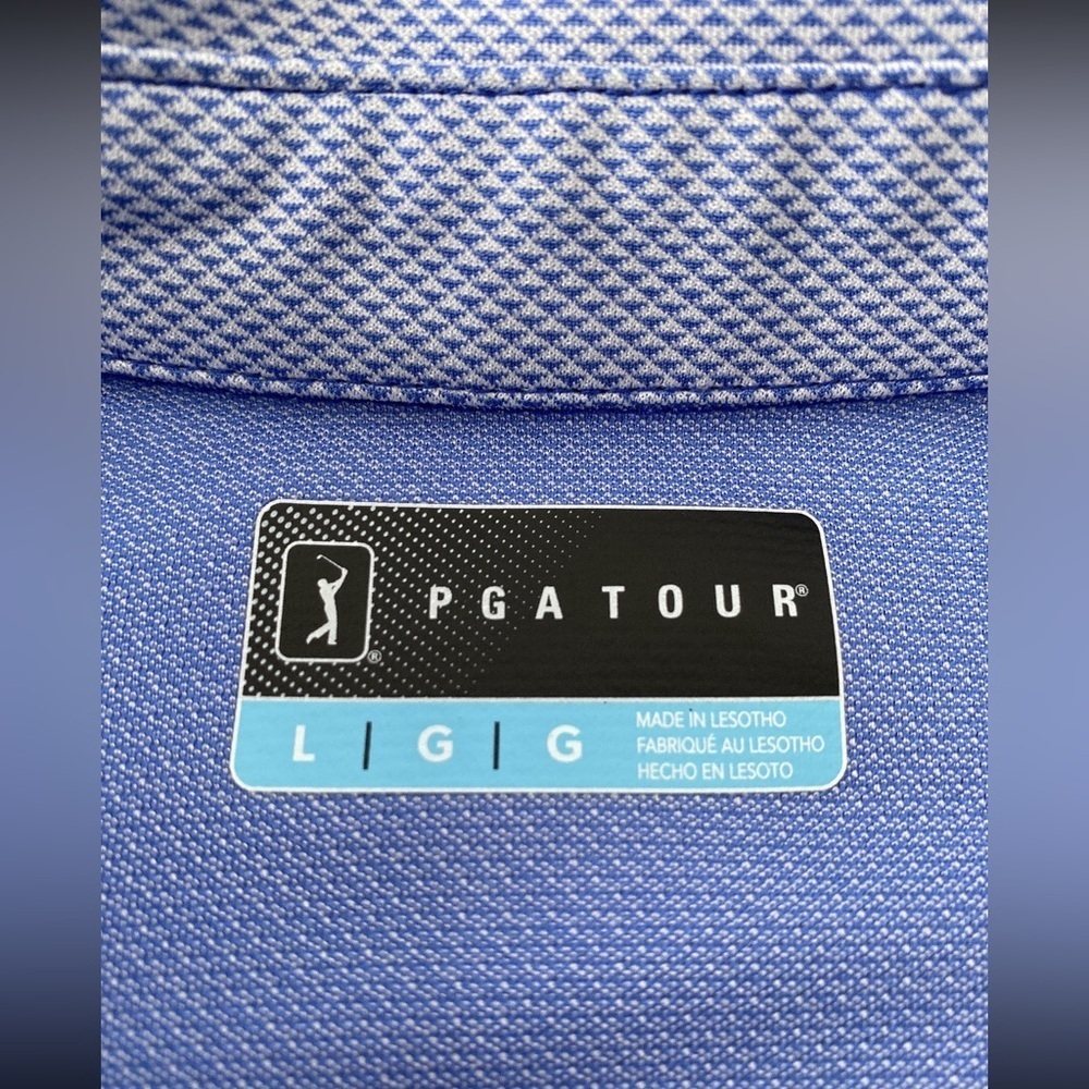 PGA tour blue and white golf polo shirt - Picture 9 of 10